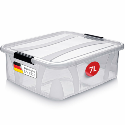 KONZEPT Aufbewahrungsbox 7L mit Deckel – transparente Kunststoffbox, stapelbar, BPA-frei, verstärkter Boden, robuste Verschlussclips – ideal für Küche & Haushalt 7 L Angebot bei HelloDeals
