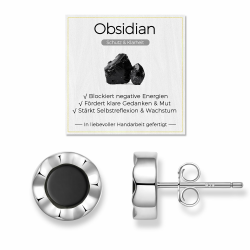 Obsidian & Perlmutt Ohrringe Silber 925 für Frauen, AAA-Natürliche Edelsteine Ohrstecker, Hypoallergen & Nickelfrei, Geschenk mit Box und Bedeutungskarte Schwarzer Obsidian - Silver Silber 10mm Angebot bei HelloDeals
