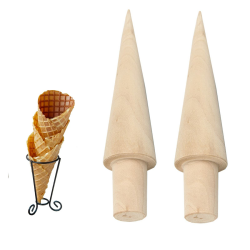 2 Stücke Waffel und Eishörnchenformer, Waffelkegelroller, Waffelhorn Holz Eiswaffelformer, Geeignet für die Herstellung von DIY-Waffeln und Eistüten(Braun) Angebot bei HelloDeals