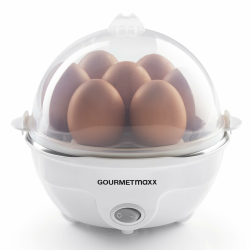 GOURMETmaxx Eierkocher für bis zu 7 Eier | Elektrischer und energiesparender Egg Cooker für individeulle Härtegrade | Inkl. Messbecher mit Ei-Pick für perfekte Ergebnisse | Mit Dampfauslassung [350 W] Angebot bei HelloDeals