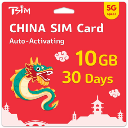China-SIM-Karte 30 Tage | 10 GB High-Speed-Daten | automatische Aktivierung | Hotspot-Sharing erlaubt | Unterstützt Google, Facebook, Whats App und mehr. Nur Daten, keine Sprache. China SIM | 30 Day 10GB Angebot bei HelloDeals