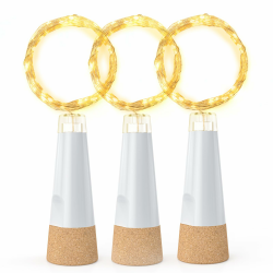 Flaschenlichter mit Korken, USB wiederaufladbares Weinflaschenlicht, batteriebetriebene Gläser, Lichterkette, 2025 verbesserte Lichterkette für Weihnachtsdekorationen Warm Weiß 3er-Pack Angebot bei HelloDeals