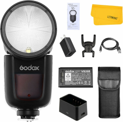 Godox V1-F TTL On-Kamera Runde Kamerablitz Blitzgerät kompatibel für Fuji-Kamera Angebot bei HelloDeals