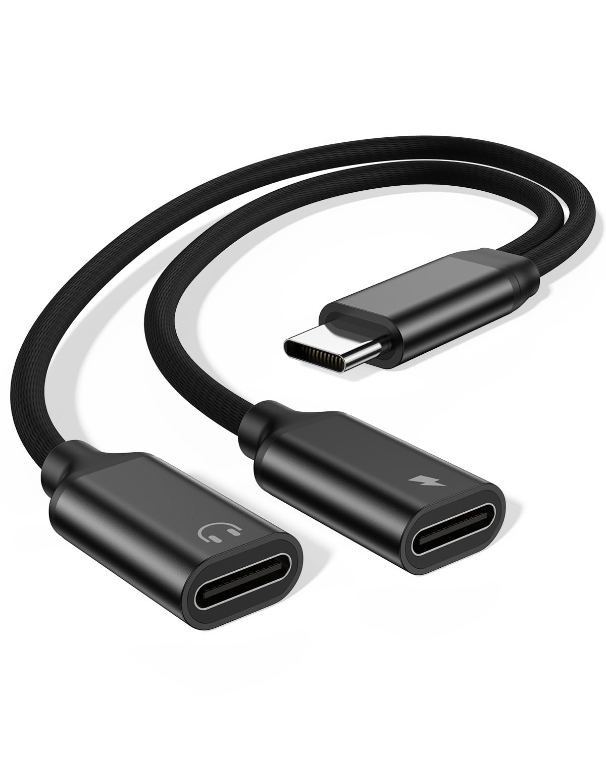 USB C Splitter 1 zu 2,USBC Verteiler Doppelstecker, USB-C Kopfhörer Adapter und Laden für iPhone 17/16/15 /Plus/Pro/Pro Max/iPad/Air/Mini,Samsung S25/S24 S23/S22/S21/S20 Ultra,Google,Laptop usw Schwarz Angebot bei HelloDeals
