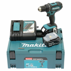Makita DDF482RFJ Akku-Bohrschrauber 18V / 3,0 Ah, 2 Akkus + Ladegerät im MAKPAC Basic Angebot bei HelloDeals