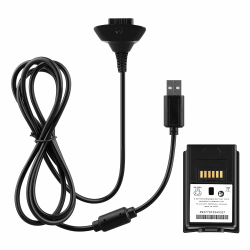 OSTENT 2 in 1 Ladekabel + Wiederaufladbare Batterie für Microsoft Xbox 360 Wireless Controller - Farbe Schwarz Angebot bei HelloDeals