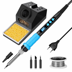 Lötkolben Set, 100W Hochleistungs-Lötkolben, Schnellaufheizung, Digitale Temperaturanzeige & Präzise Regelung 180℃-500℃, Tragbares Lötkit mit Schutzkappe & Automatischer Schlafmodus Blau Angebot bei HelloDeals