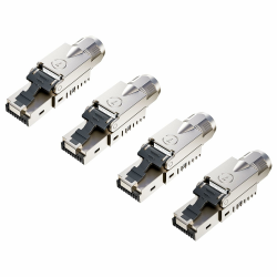 FGB 10 Gbps RJ45 CAT7 Netzwerkstecker Lan Stecker LSA Geschirmt RJ45 Stecker Werkzeuglos für Verlegekabel 600MHz für Patchkabel Verlegekabel CAT7 CAT6A, 4 Stück Angebot bei HelloDeals