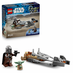 LEGO Star Wars Der Mandalorianer und Grogu auf ihrem Speeder Bike - Set mit Fahrzeug und 2 Star Wars Figuren für Actionabenteuer - Geschenk für Kinder ab 6 Jahren - 75436 Angebot bei HelloDeals