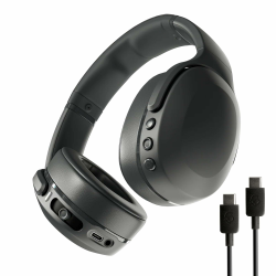 Skullcandy Crusher Evo Wireless Bluetooth Headphones with Multi-Sensory Bass and Charging Cable, Noise Isolating Over-Ear Fit, Up to 40 Hours Battery, Microphone for iPhone Android - True Black Schwarz Angebot bei HelloDeals