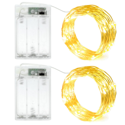 2 Stück 2m 20LED Lichterkette mit Timer, Batteriebetrieben Mini Lichterkette für Innen und Aussenbereich, Ideal für Party, Weihnachten, Halloween, Hochzeit & Schlafzimmer 2m 2 Stück-Timer Angebot bei HelloDeals