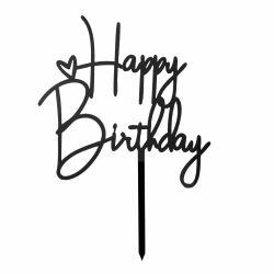 Koboko Schwarz Happy Birthday Tortendeko, Tortendeko Geburtstag, Happy Birthday Cake Topper, für Mädchen Jungen Frauen Mann,Cake Topper Geburtstag Schwarz 10X14,5cm Angebot bei HelloDeals