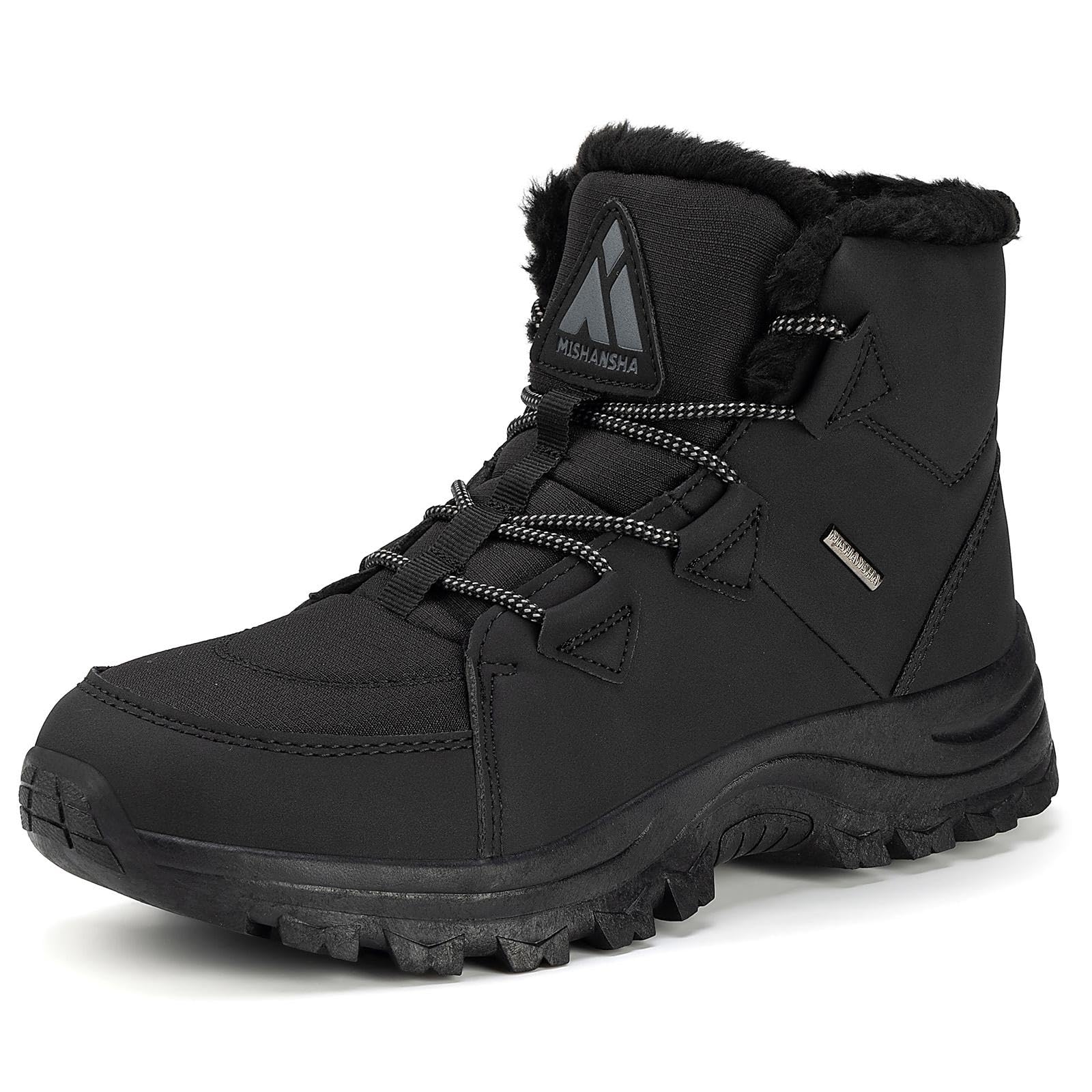 Mishansha Damen Winterschuhe Mid Outdoor Warm Schneestiefel 40 EU Schwarz Angebot bei HelloDeals