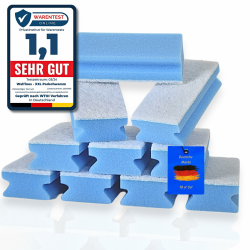 Premium XXL 10erSet Kratzfreie Spülschwamm, Putzschwamm, Reinigungsschwamm, Küchenschwamm, zweiseitige, Scheuerschwamm, Topfreiniger, waschbar -60 Grad 15x7x4cm zum wiederverwenden Blau Angebot bei HelloDeals