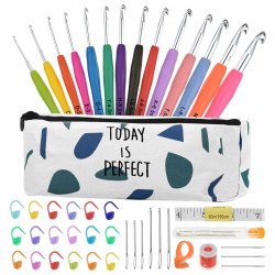 Häkelnadel Set 14 Stück Häkelset für Anfänger Wolle Zum Häkeln Stricken Nadeln Kit 2.0mm-10.0mm Ergonomische Soft Gummi Comfort Grip Häkelnadeln Kit mit Tragbaren Tasche Weiß Angebot bei HelloDeals