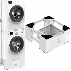 NIUXX Waschmaschinen Untergestell mit Schublade: Tragkraft Max 400kg Kühlschrank Untergestell, Verstellbare Breite 63-69 cm Waschmaschinensockel, 23.9 cm Hoher Möbelsockel für Bad/Waschküche Weiß Höhe: 23.9 cm ( 9.41 in) Mit Schublade Angebot bei HelloDeals