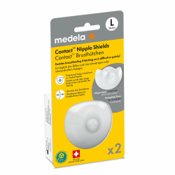 Medela Contact Brusthütchen aus Silikon – Weiches, ultradünnes Design – BPA-frei – 1 Packung mit 2 Hütchen (24 mm) und Aufbewahrungsbox Angebot bei HelloDeals