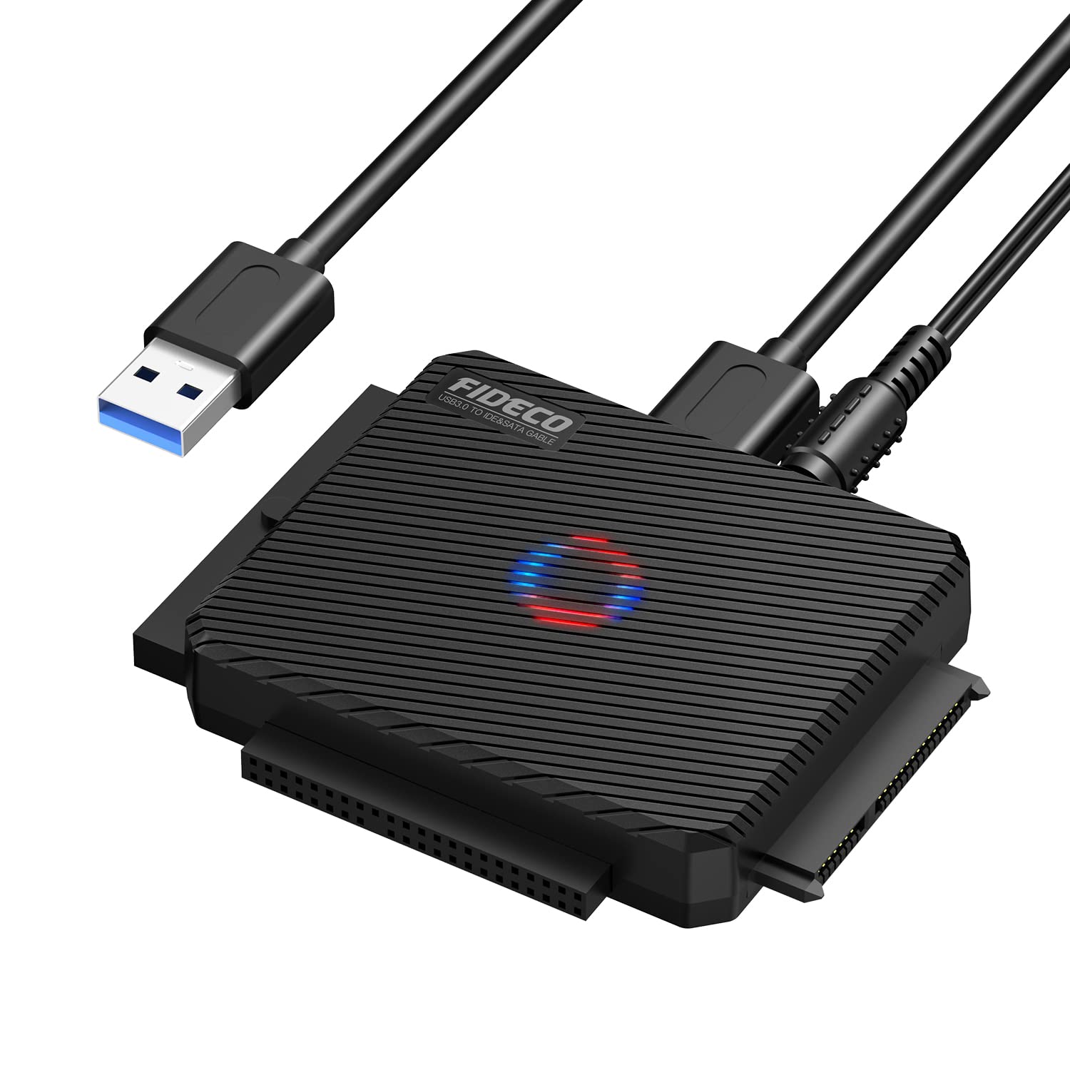 FIDECO USB 3.0 zu SATA und IDE Adapter, Festplatten Konverter für 2,5 und 3,5 Zoll HDD SSD, Externes Festplattenadapter mit 12-V-Netzteil, Fahrerlos Angebot bei HelloDeals