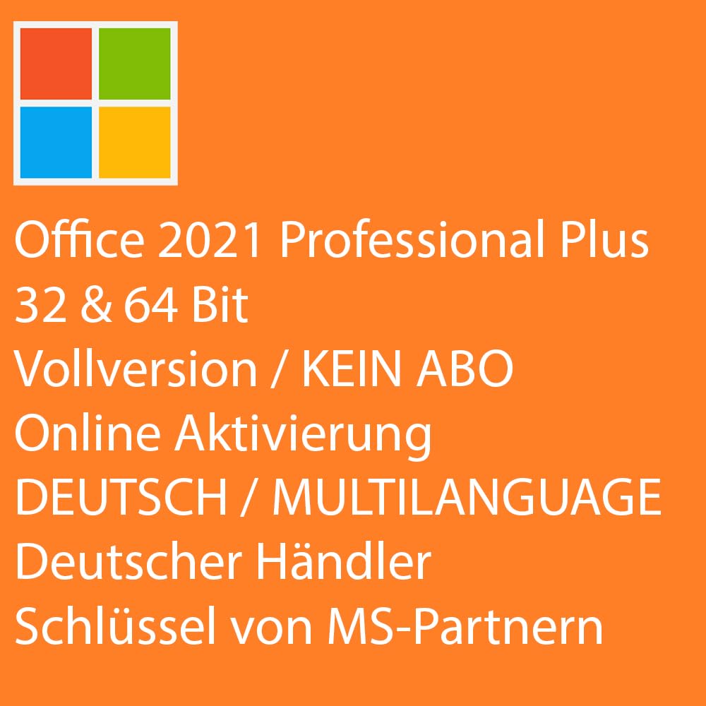 Lizenz für Microsoft Office 2021 Professional Plus Key | VOLLVERSION/KEIN ABO | 1 PC/NOTEBOOK | 32 & 64 Bit - Online Aktivierungsschlüssel Angebot bei HelloDeals