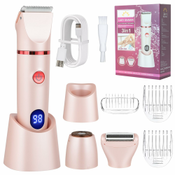 Cozary Damenrasierer Elektrisch 3-in-1, Bikini Trimmer für Körper Scham und Nase, Intimrasierer für Frauen Wasserdicht, Nass- und Trockengebrauch, Wiederaufladbarer Trimmer Damen, LCD-Display Angebot bei HelloDeals