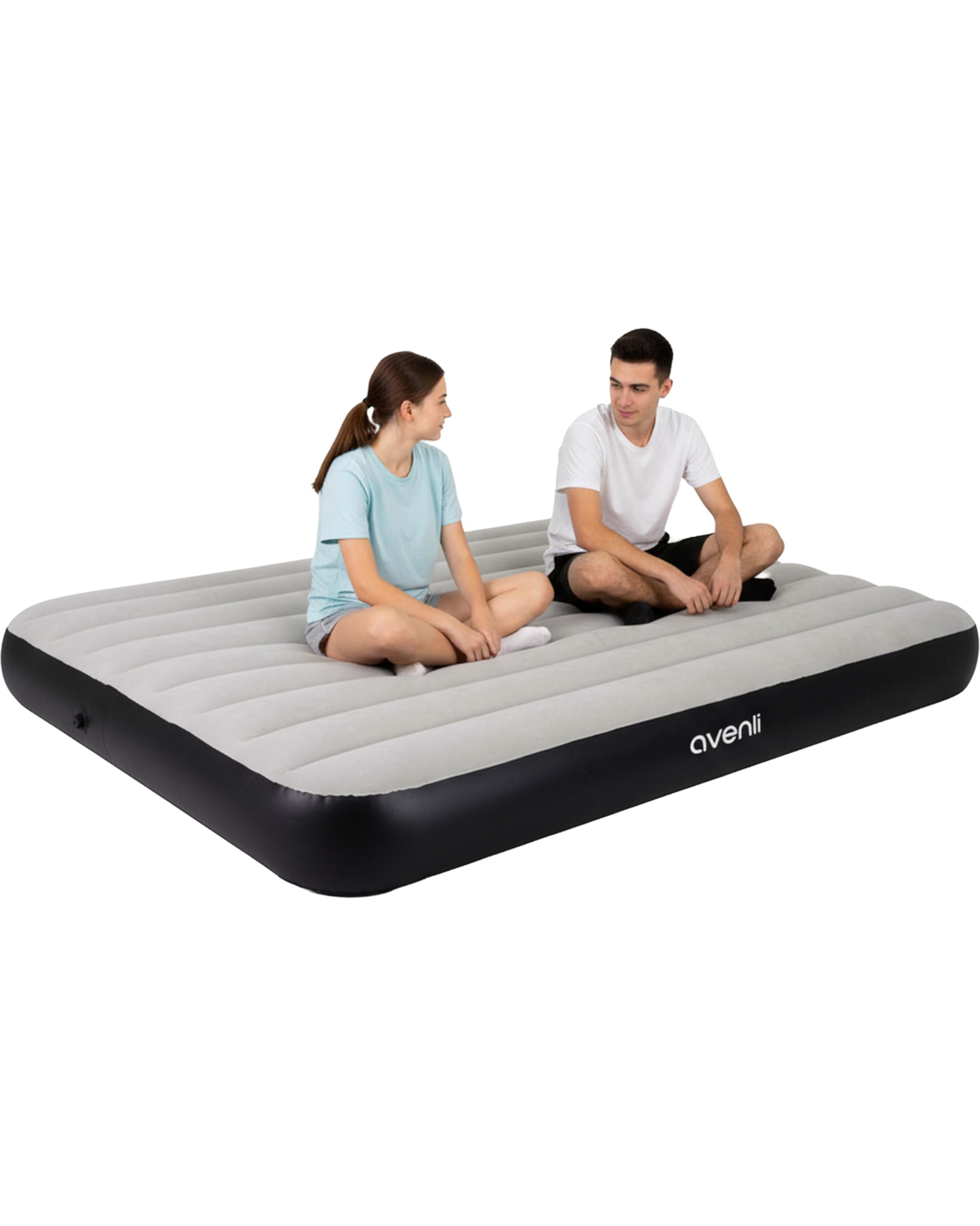 AVENLI Luftmatratze Luftbett Camping für 2 Personen 203x152x25cm aufblasbare Matratze Gästebett weiche Liegefläche mit beflockter Oberfläche Reise-Bett für Camping & Zuhause Angebot bei HelloDeals