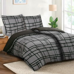 Pamposh Bettwäsche 135x200 4teilig - Bettwäsche Grau 2 Bettbezüge 135x200 cm + 2 Kissenbezüge 80X80 cm, ÖKO-TEX Bettwäsche-Sets Ultraweicher Mikrofaser mit Reißverschluss Grau (2 x 135 x 200 cm) + (2 x Kissenbezug 80 x 80 cm) Angebot bei HelloDeals