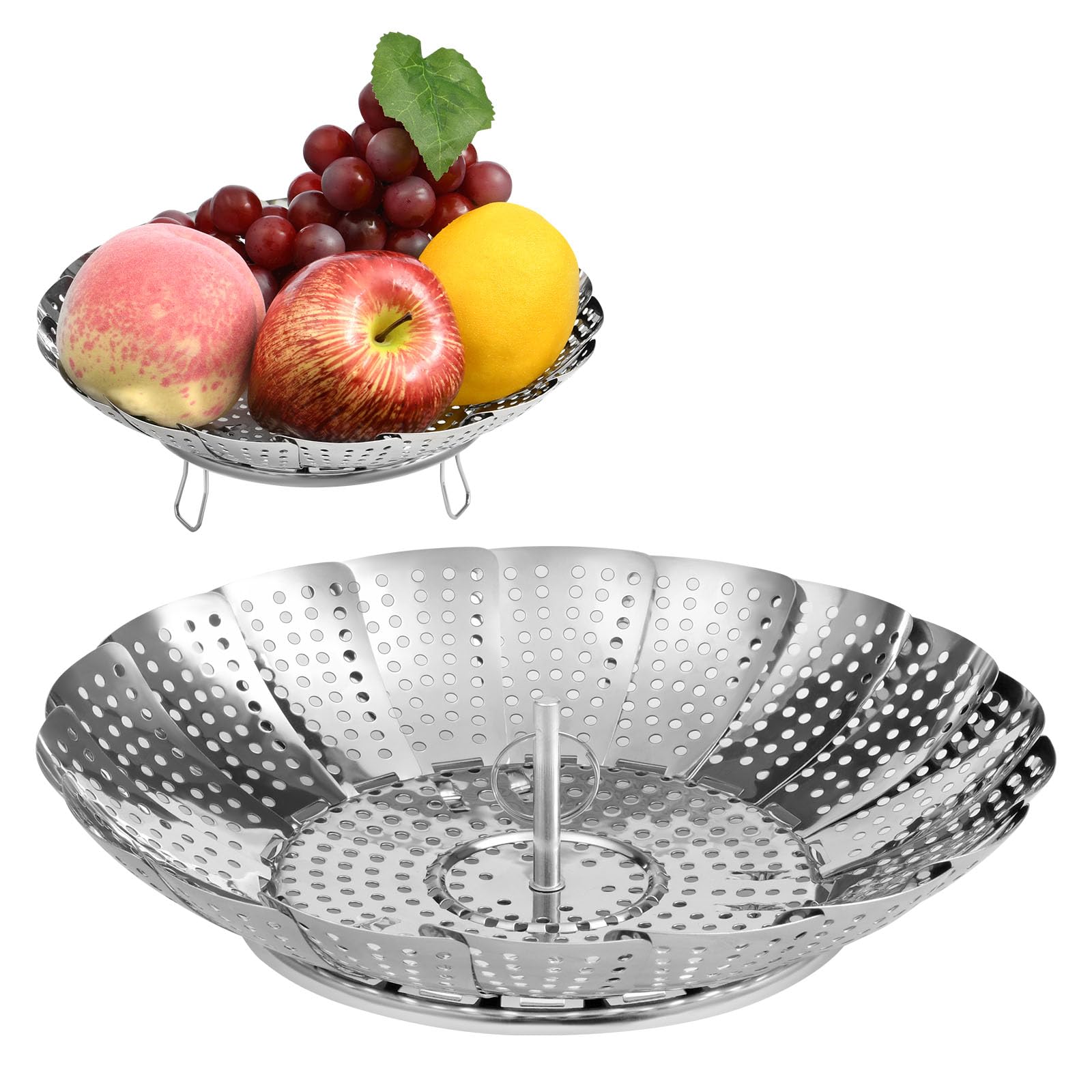Vicloon Dampfeinsatz für Topf,Einstellbar Dünsteinsatz (15cm-27cm),Edelstahl Dampfgarer, Dampfgarer Einsatz für Topf für Gemüse, Fisch Meeresfrüchte und verschiedenes Kochen Angebot bei HelloDeals