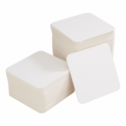 folia 2326 - Blanko Bierdeckel, Bierfilze, eckig, 9,3 x 9,3 cm, 100 Stück - unbedruckt zum Selbstgestalten eckig Single Angebot bei HelloDeals