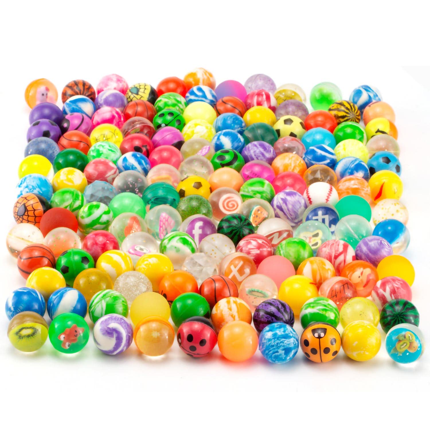 Flummi, 100 Stück Flummies für Kinder, 25mm Wiederverwendbar Flummis, Flummis Kindergeburtstag Kann Für Kindergeburtstagsgeschenke Verwendet Werden Angebot bei HelloDeals