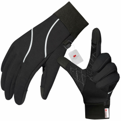 Origem Thermo Handschuhe Herren Damen, 3M Thinsulate Winterhandschuhe, wasserdichte Fahrradhandschuhe, Anti-Rutsch-Touchscreen warme Handschuhe Liner für Laufen Reiten Gehen Fahren Outdoor M Schwarz Angebot bei HelloDeals