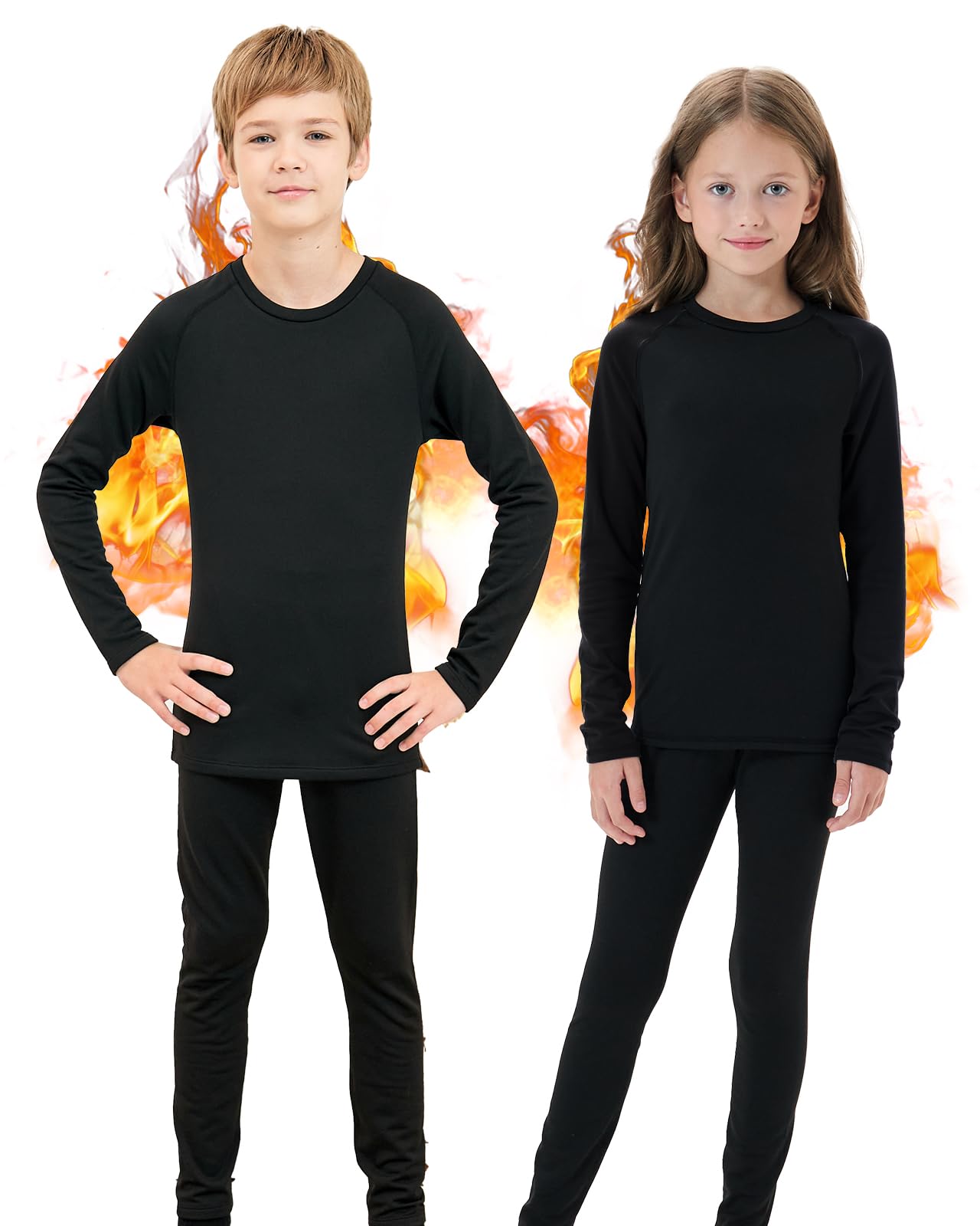 Thermounterwäsche Kinder, Skiunterwäsche Funktionsunterwäsche für Ski,Fussball,Sport - Thermo Unterwäsche Set für Jungen und Mädchen Lange Atmungsaktiv Sportunterwäsche für 6-14 Jahre Kids XXL(158/164) Schwarz Angebot bei HelloDeals