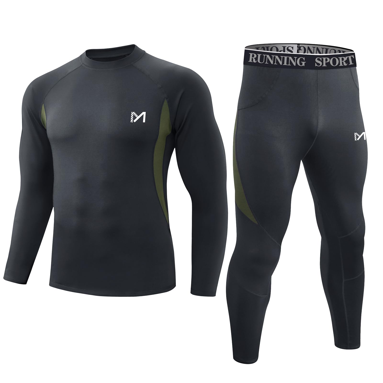 Thermounterwäsche Set Herren, Innenfleece Funktionsunterwäsche Winter Skiunterwäsche Warme Unterwäsche Set Atmungsaktiv Langarmhemd Lang Thermo Unterhose Sport Thermowäsche für Workout Schwarz M Angebot bei HelloDeals