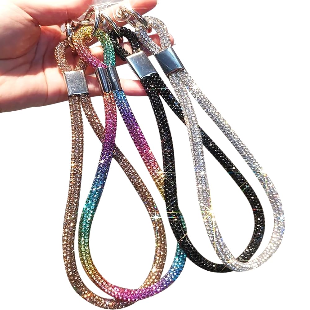 4pcs Luxus Diamant Handyband zum Umhängen Handgelenk Handykette Universal Handschlaufe Handy Kette Kurz Handyschlaufe Band für Handyhülle Handyketten Cellphone Lanyard Wrist Phone Strap Phone Charm Angebot bei HelloDeals