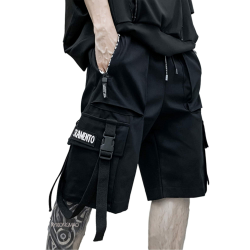 XYXIONGMAO Techwear Shorts Herren Cargo Cyberpunk Hip Hop Gothic Japanische Streetwear Männer Tech Wear Tactical Goth Hose L Schwarz Angebot bei HelloDeals