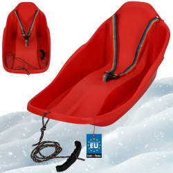 KOTARBAU® Bob Schlitten mit Lehne - 72 x 37 x 32 cm - Kinderbob - Kunststoff Schlitten für Kinder - mit Rückenlehne - Schneeschlitten - Kinderschlitten mit Sicherheitsgurt & Zugseil - Rot Angebot bei HelloDeals