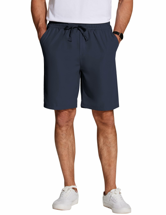 COOFANDY Kurze Hosen Herren Leicht Sommershorts Strandshorts mit Gummizug Kurze Hose Shorts mit Taschen Herren-Shorts Navyblau S Angebot bei HelloDeals