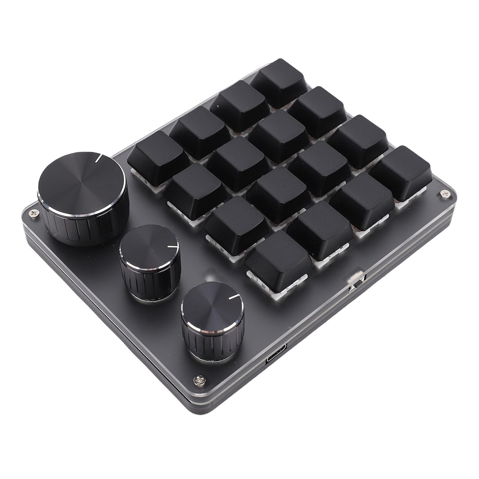 Denash Benutzer Definierte Mechanische Tastatur, Programmier Bares 16-Schlüssel-Macro-Pad mit 3 Knöpfen, Verdrahtete RGB-LED-Hintergrund Beleuchtung Gaming-Tastatur für die Arbeit, (Black) Angebot bei HelloDeals
