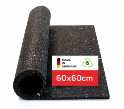 BAUHELD Antivibrationsmatte Waschmaschine 60x60 x 0,6 cm - Made in Germany - Rutschfeste Antirutsch-Matte aus Gummigranulat - Unterlage für Trockner, Subwoofer, Outdoor Teppich, 3D-Drucker, Gym-Boden 60 x 60 x 0,6 cm Angebot bei HelloDeals