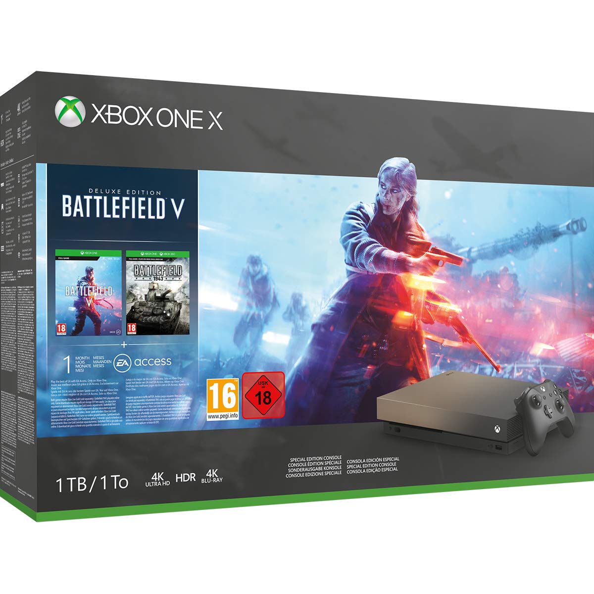 - Xbox One X 1 Tb Gold Rush Special Edition Konsole Battlefield V Bundle Angebot bei HelloDeals