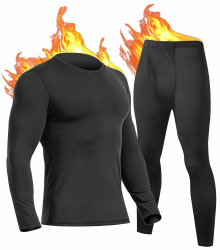 UNIQUEBELLA Funktionsunterwäsche Herren Set Atmungsaktiv Skiunterwäsche Männer Winter Thermowäsche für Joggen,Radfahren,Fußball,Skifahren,Motorrad Warme L Reines Schwarz Angebot bei HelloDeals