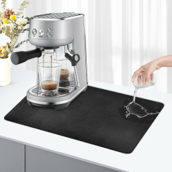 KitchenRaku Kaffeemaschine Abtropfmatte 30x40cm,abtropfmatte geschirr ,Saugstarke Trockenmatte Unterlage Für Kaffeemaschine (Schwarz) Schwarz 30x40cm Angebot bei HelloDeals