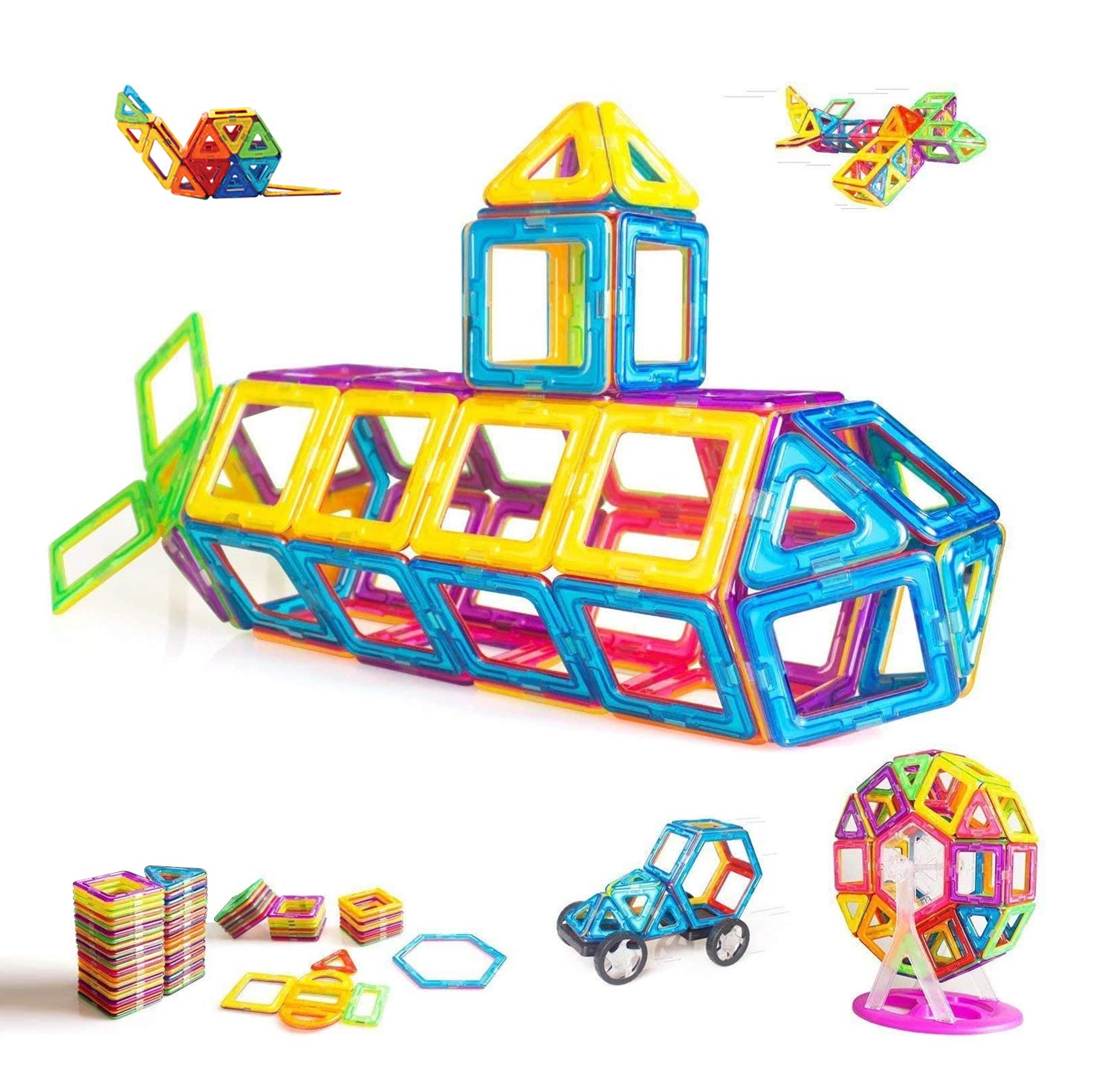 CONDIS Magnetische Bausteine 95 Teile, Magnetspiel STEM Magnetbausteine, kreatives Bildungs Spielzeug für Montessori Spielzeug Vorschule Lernen für Jungen und Mädchen ab 3 Jahre Angebot bei HelloDeals