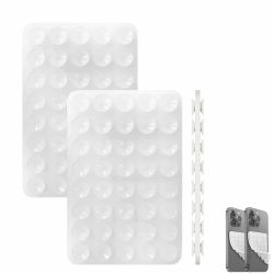 2-Pack Doppelseitiger Saugnapf-Handy-Griff und Halterung – Handsfreie Nutzung, wiederverwendbar und Starkes Halten für Selfies, Videogespräche und mehr (transparent+transparent) Angebot bei HelloDeals