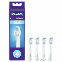 Oral-B Pulsonic Clean Aufsteckbürsten — ORIGINAL Zahnbürstenaufsatz für Oral-B Schallzahnbürste — Ersatzbürsten, Bürstenköpfe für Elektrische Zahnbürste für eine Gründliche Reinigung — Weiß, 4 Stück Clean Single Angebot bei HelloDeals