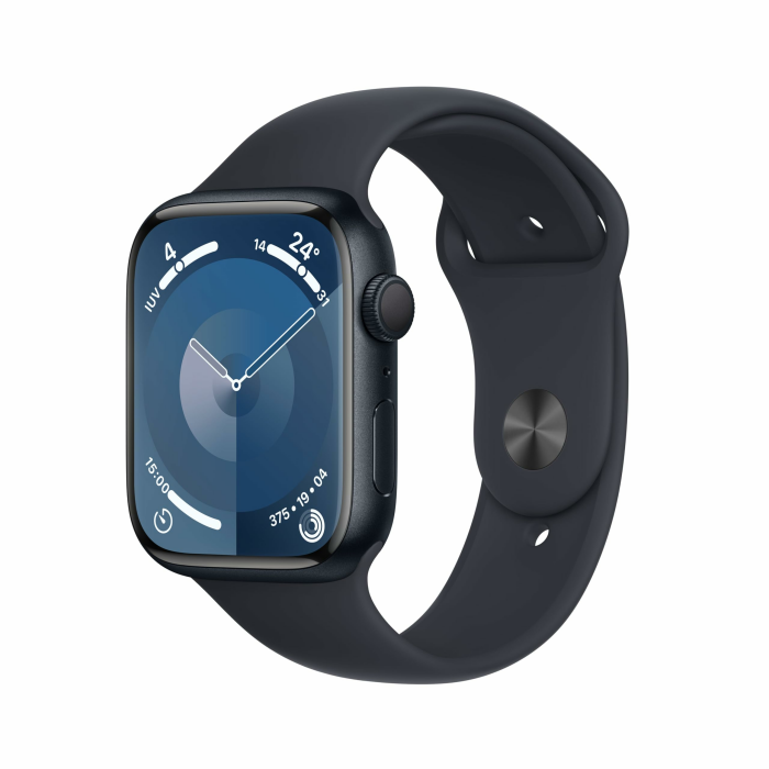 Apple Watch Series 9 [GPS, 45mm] - Mitternacht Aluminiumgehäuse mit Mitternacht Sport Band, S/M (Generalüberholt) Angebot bei HelloDeals