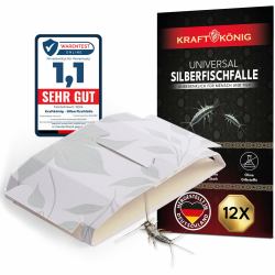 Premium Silberfischfalle - 12x Silberfische bekämpfen - Papierfische bekämpfen - Klebefalle gegen Silberfische - Alternative zu Silberfisch Köderdose und Silberfisch Spray 12x Silberfischfallen 1er Pack Angebot bei HelloDeals