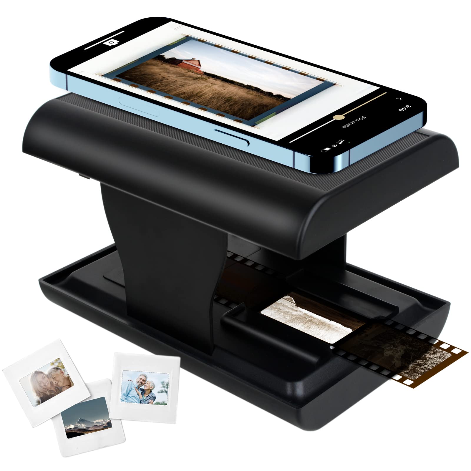 DGODRT Diascanner, Mobile Film Scanner, Scannen und Speichern Ihrer 24x36 mm Negative und Dias mit Smartphone-Kamera, Faltbarer Tragbare Filmscanner mit LED-Beleuchtung Angebot bei HelloDeals