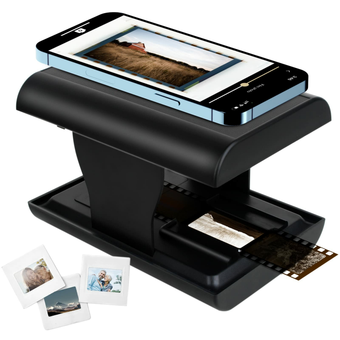 DGODRT Diascanner, Mobile Film Scanner, Scannen und Speichern Ihrer 24x36 mm Negative und Dias mit Smartphone-Kamera, Faltbarer Tragbare Filmscanner mit LED-Beleuchtung Angebot bei HelloDeals