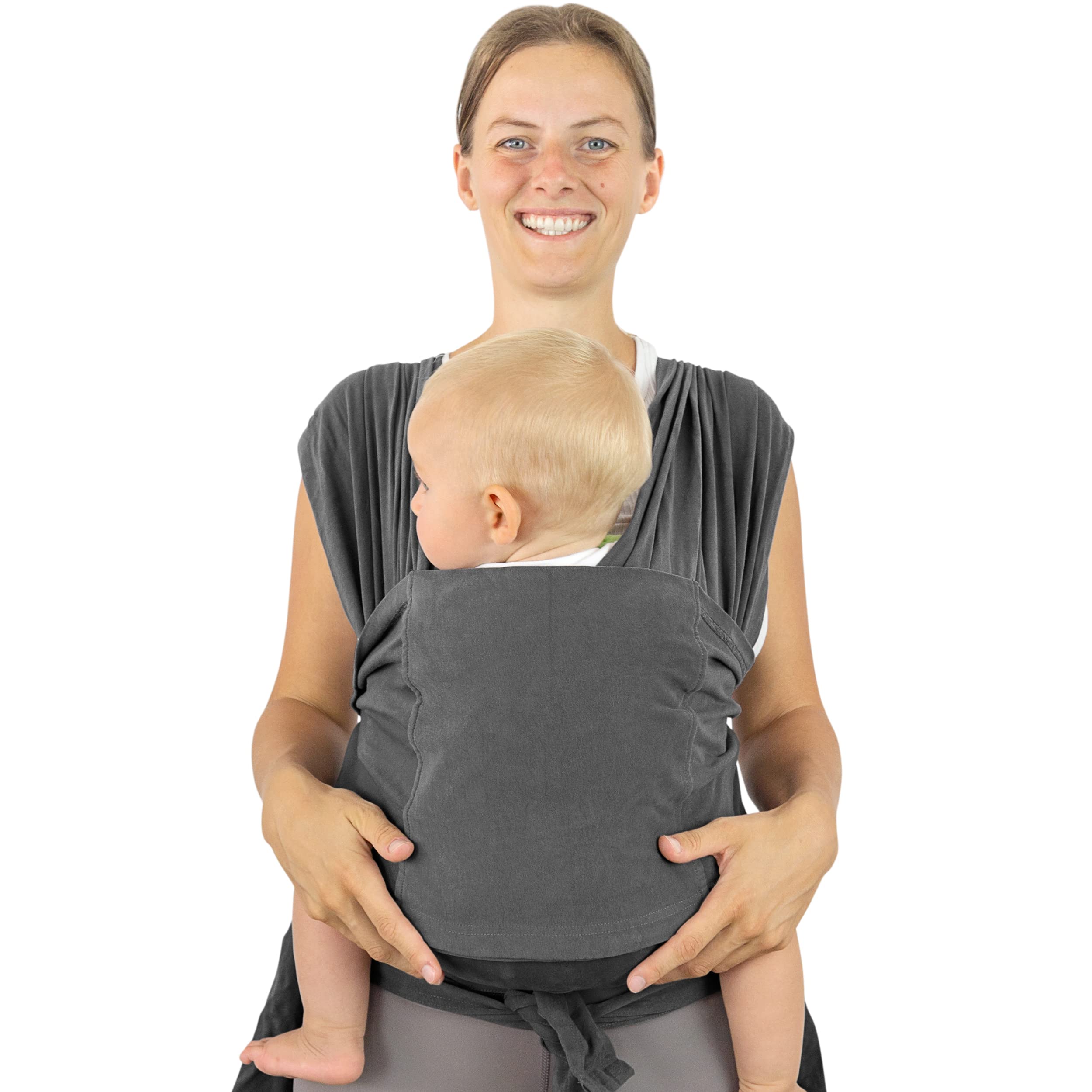 Baby Tragetuch Neugeborene ohne Binden - Babytragetuch ab Geburt - Elastisches Tragetuch ohne Binden ab Geburt - Babytrage Neugeborene Dunkelgrau Angebot bei HelloDeals