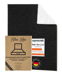 Dunstabzugshauben-Filter mit AKTIVKOHLE & FETTFILTER, Filter Dunstabzugshaube 57x47 cm [zuschneidbar] - 2 cm dick -, Aktivkohlefilter für Dunstabzugshaube, Kombifilter für Abzugshaube 1 Pc - Doppelfilter Angebot bei HelloDeals